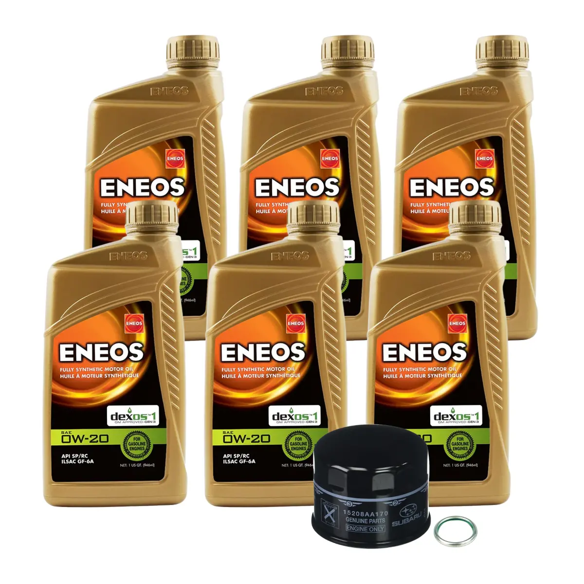 Eneos 0W-20 Fully Synthetic Motor Oil Change Kit With Oem Filter For Subaru Brz 2022+ 1