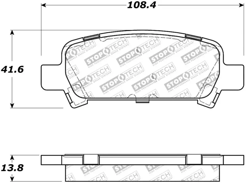 Stoptech Street Touring 02-03 Wrx Rear Brake Pads 1