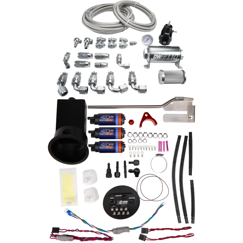 Deatschwerks 94-02 Nissan Silvia And Skyline X2 Surge Module With Dw420 Pumps And Ptfe Plumbing Kit 1