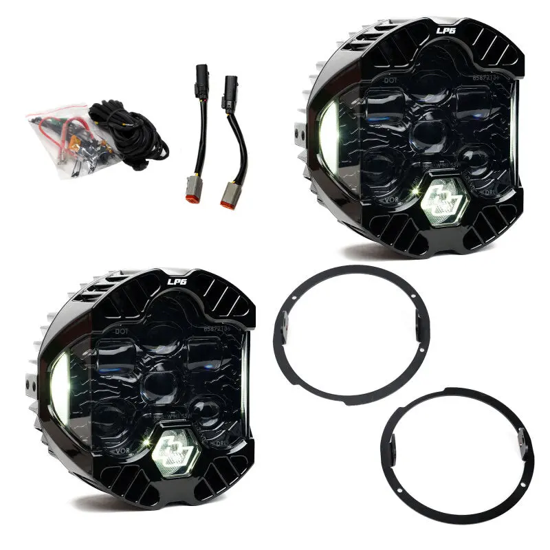 Baja Designs 07-18 Jeep Wrangler Jk Dot Lp6 Led Headlight Kit (For Led Headlights) - Clear/White 1