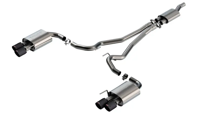 Borla 2024 Ford Mustang 2.3L Ecoboost S-Type Catback Exhaust Cf Ba W/ Quad Tips - Non-Active 1