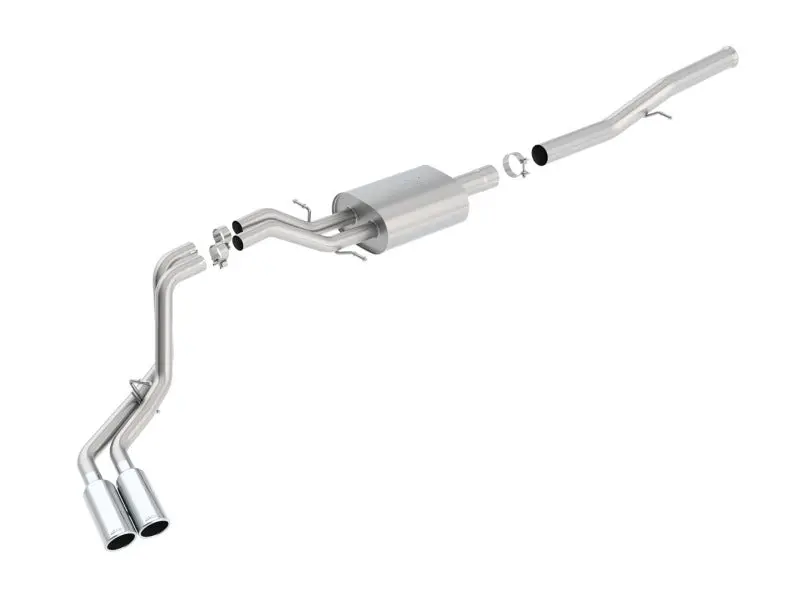 Borla 14 Silv/Sierra 1500 Ec Std/Cc Short 143.5In Wb S-Type Dual Rolled Side Exit Cat-Back Exhaust 1