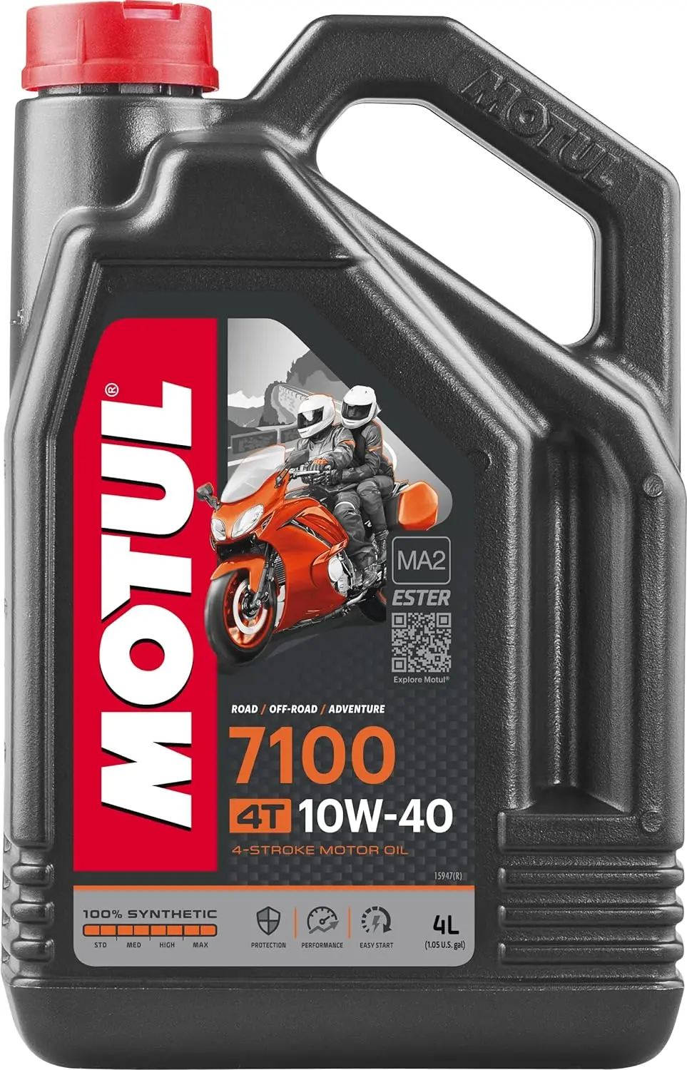 Motul 7100 4T 10W40 100% Synthetic Motorcycle Engine Oil 104092 4L 1