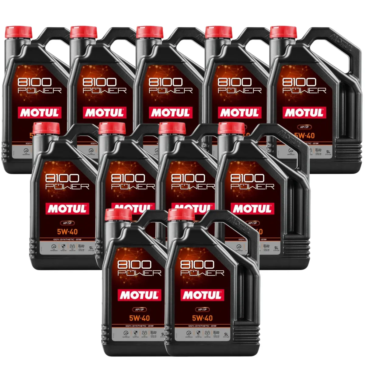 Motul 8100 Power 5W-40 Full Synthetic (Ester) Motor Oil – 5 Liter (111809 / Mot-111809) - 11 Pack 1