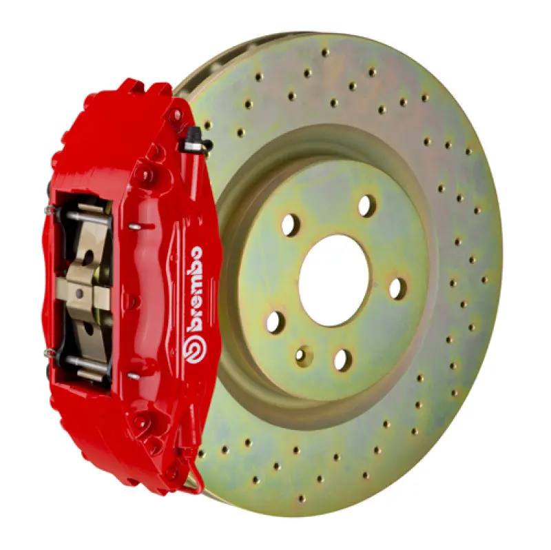 Brembo 16+ Camaro Ls/Lt/Ss Front Gt Bbk 6 Piston Cast 355X32 1Pc Rotor Drilled-Red 1