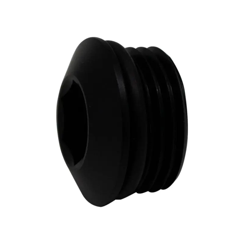 Deatschwerks 10An Orb Male Plug Low Profile Internal Allen/Hex (Incl O-Ring) - Anodized Matte Black 1
