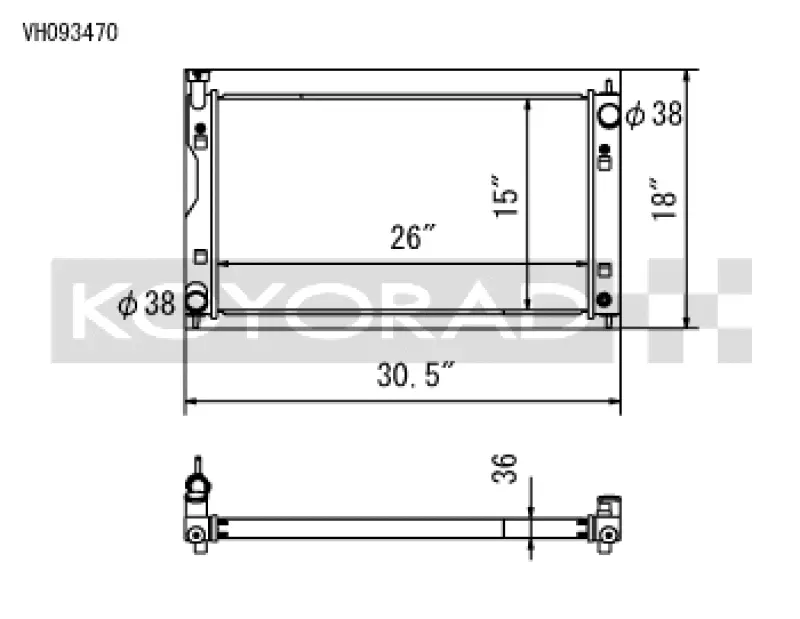 Koyo 17-22 Subaru Impreza 2.0L Non-Turbo / 18-22 Crosstrek 2.0/2.5L Non-Turbo Aluminum Radiator 1