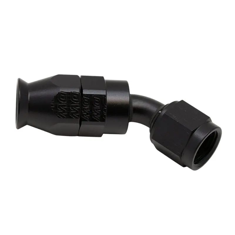 Deatschwerks 6An Female Swivel 45-Degree Hose End Ptfe (Incl 1 Olive Insert) - Anodized Matte Black 1