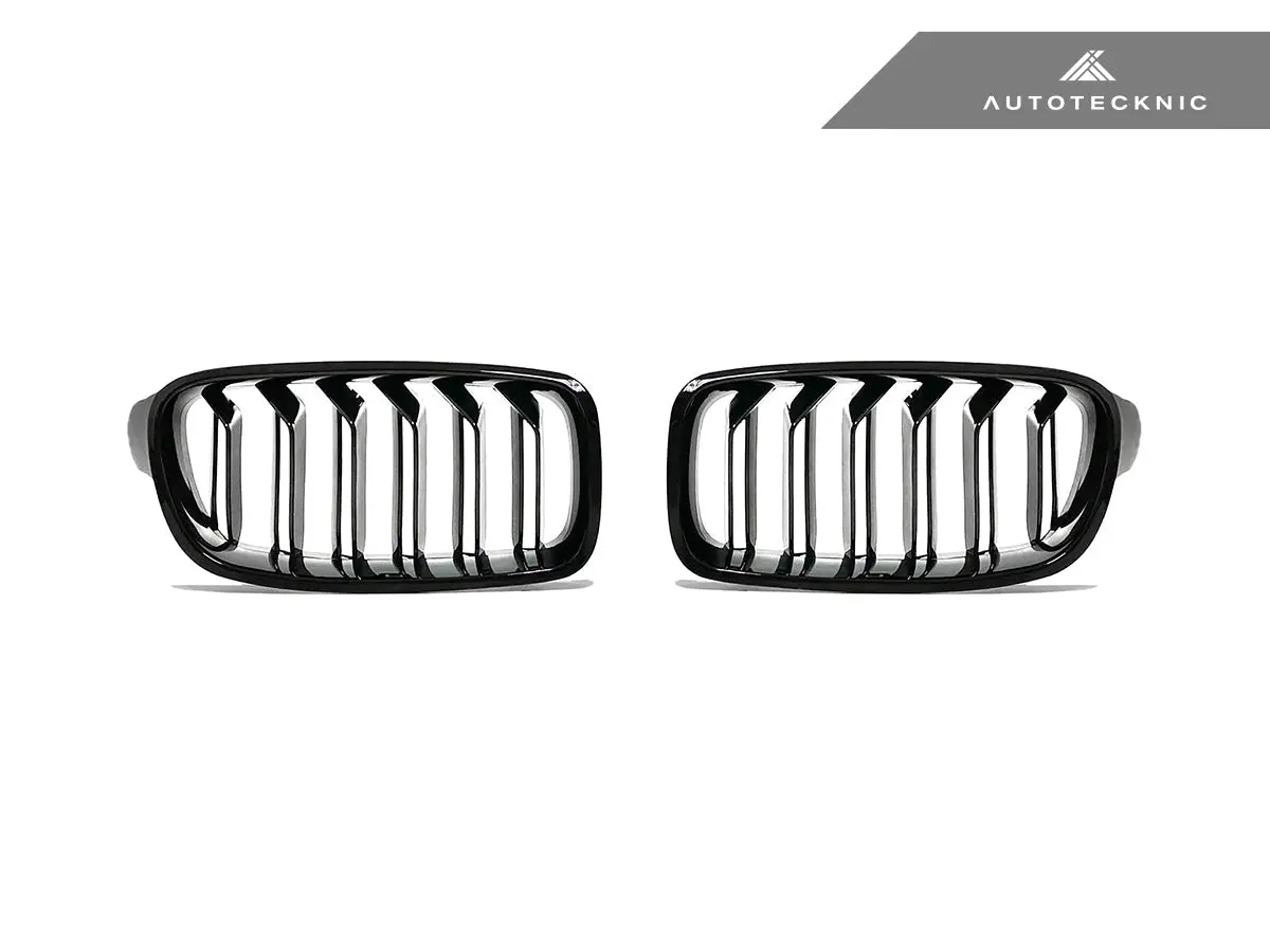 Autotecknic Dual-Slats Gloss Black Front Grille Set - F30 3-Series 2