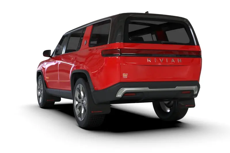 Rally Armor 22-26 Rivian R1s Black Ur Mud Flap W/Red Logo 2