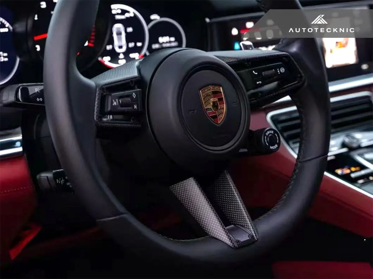 Autotecknic Carbon Fiber Steering Wheel Trim - Porsche 992 Models 2