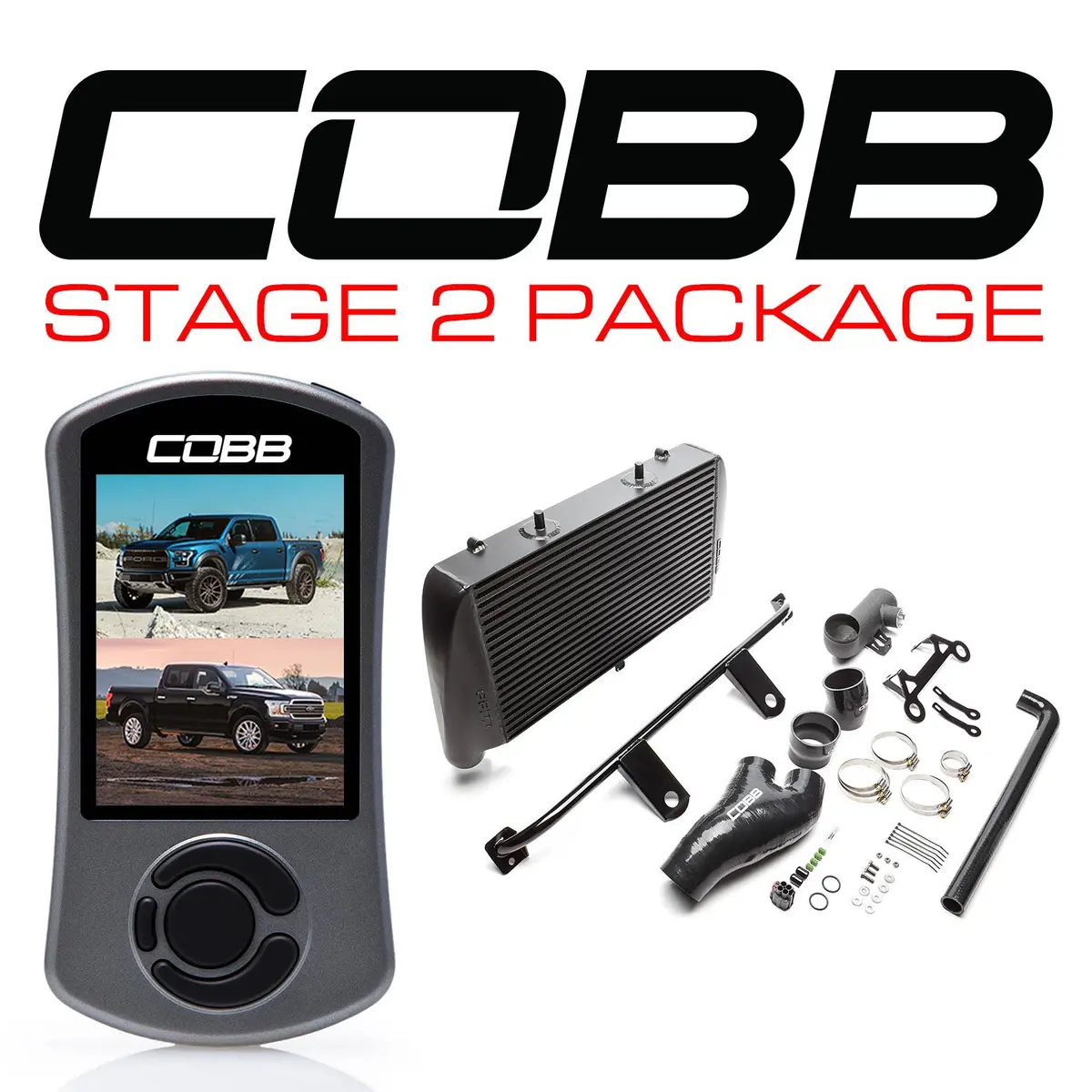 Cobb Ford Stage 2 Power Package Black (No Intake) With Tcm F-150 Ecoboost Raptor / Limited 1
