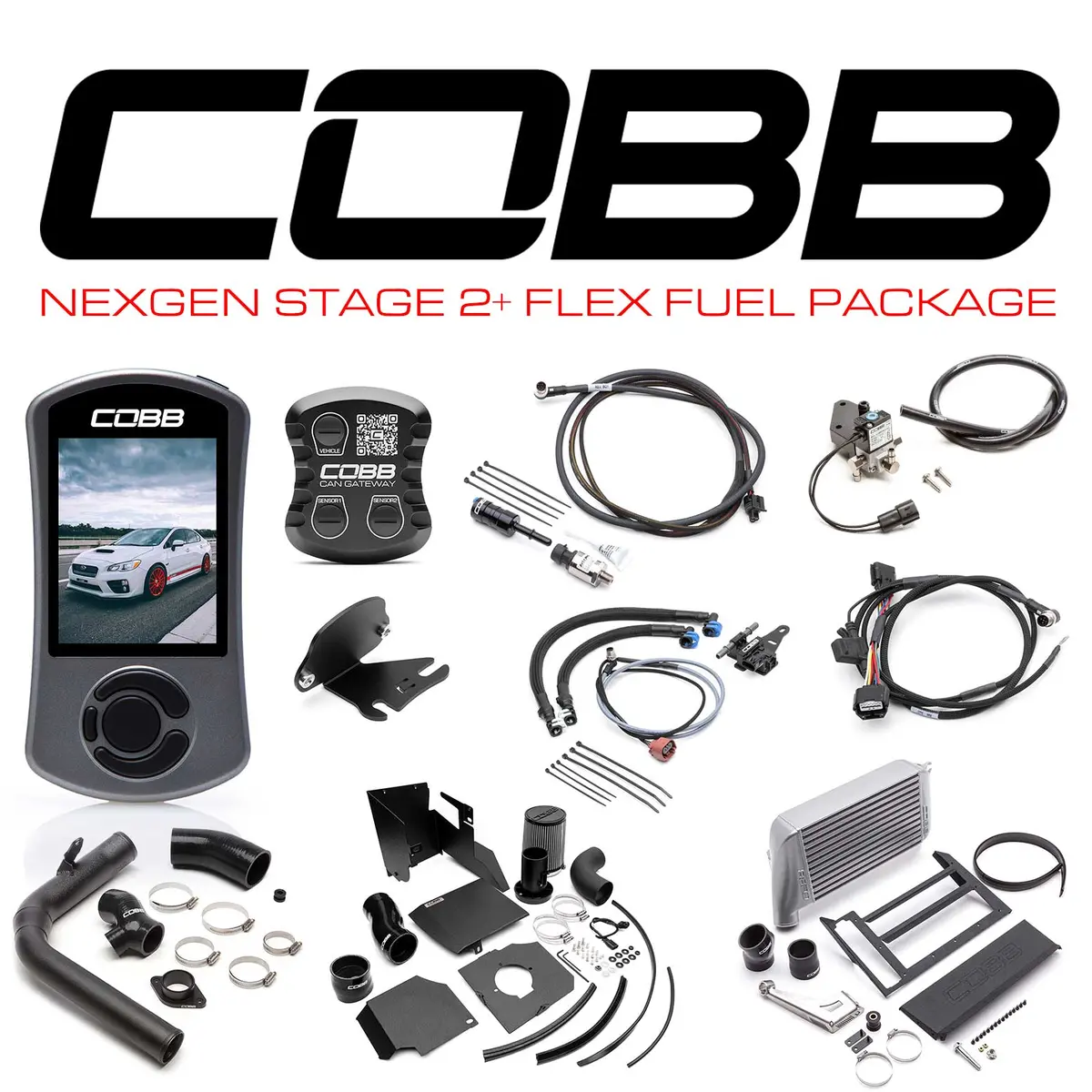 Cobb Subaru Nexgen Stage 2 + Can Flex Fuel Power Package (Sf Intake) Wrx 6Mt 2015-2017 (Silver) 1
