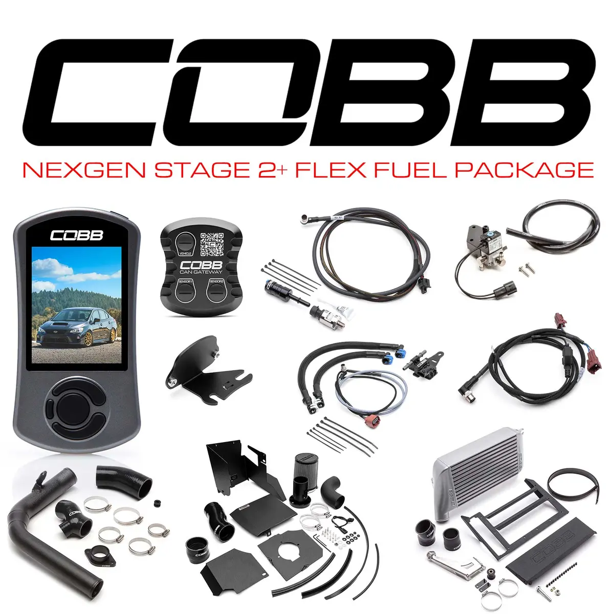 Cobb Subaru Nexgen Stage 2 + Can Flex Fuel Power Package (Sf Intake) Wrx 6Mt 2018-2021 (Silver) 1