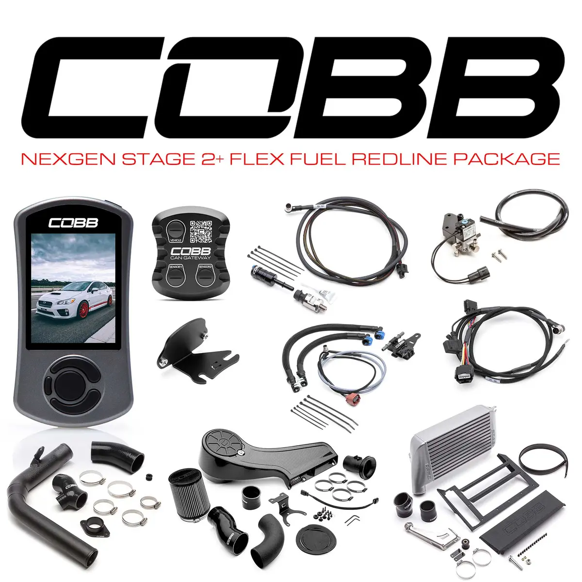 Cobb Subaru Nexgen Stage 2 + Can Flex Fuel Redline Carbon Fiber Power Package Wrx 6Mt 2015-2017 (Silver) 1