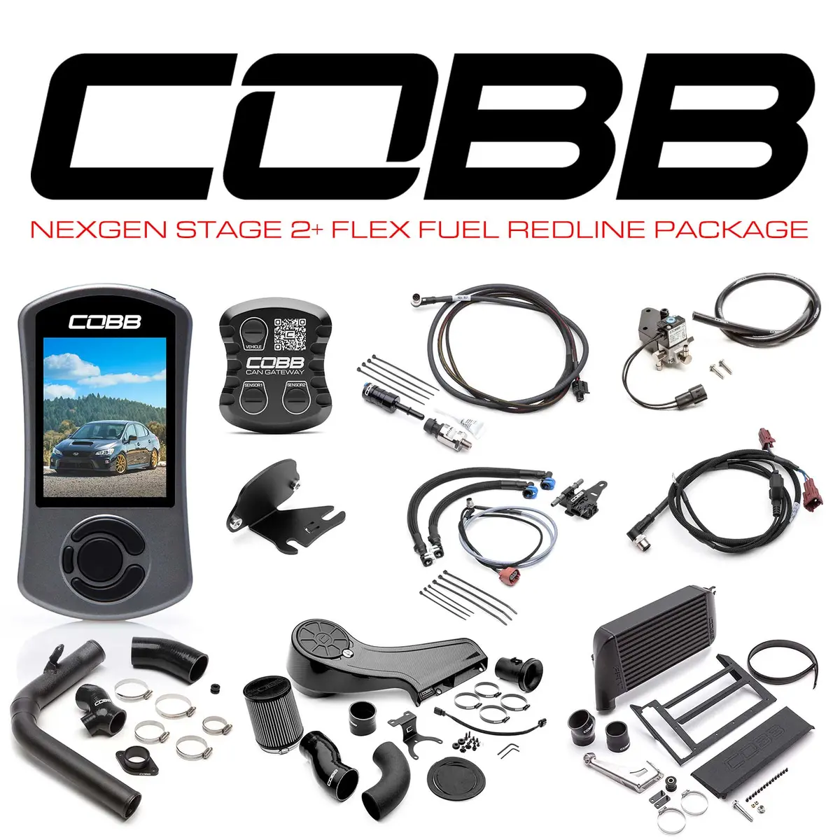 Cobb Subaru Nexgen Stage 2 + Can Flex Fuel Redline Carbon Fiber Power Package Wrx 6Mt 2018-2021 (Black) 1