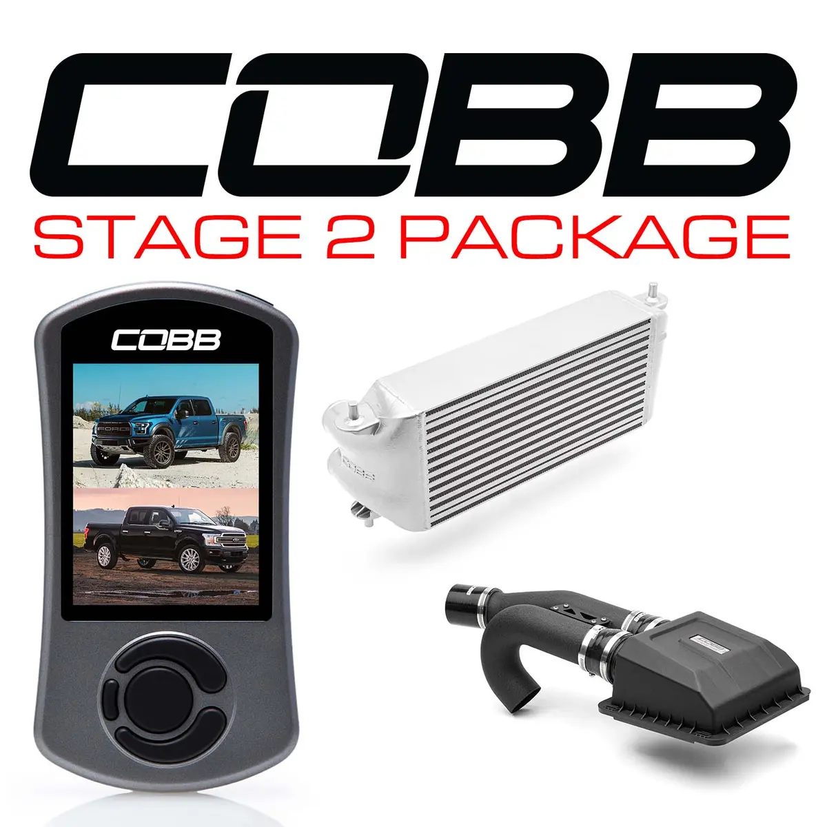 Cobb Ford Stage 2 Power Package Silver (Factory Location Intercooler) F-150 Ecoboost Raptor / Limited 1