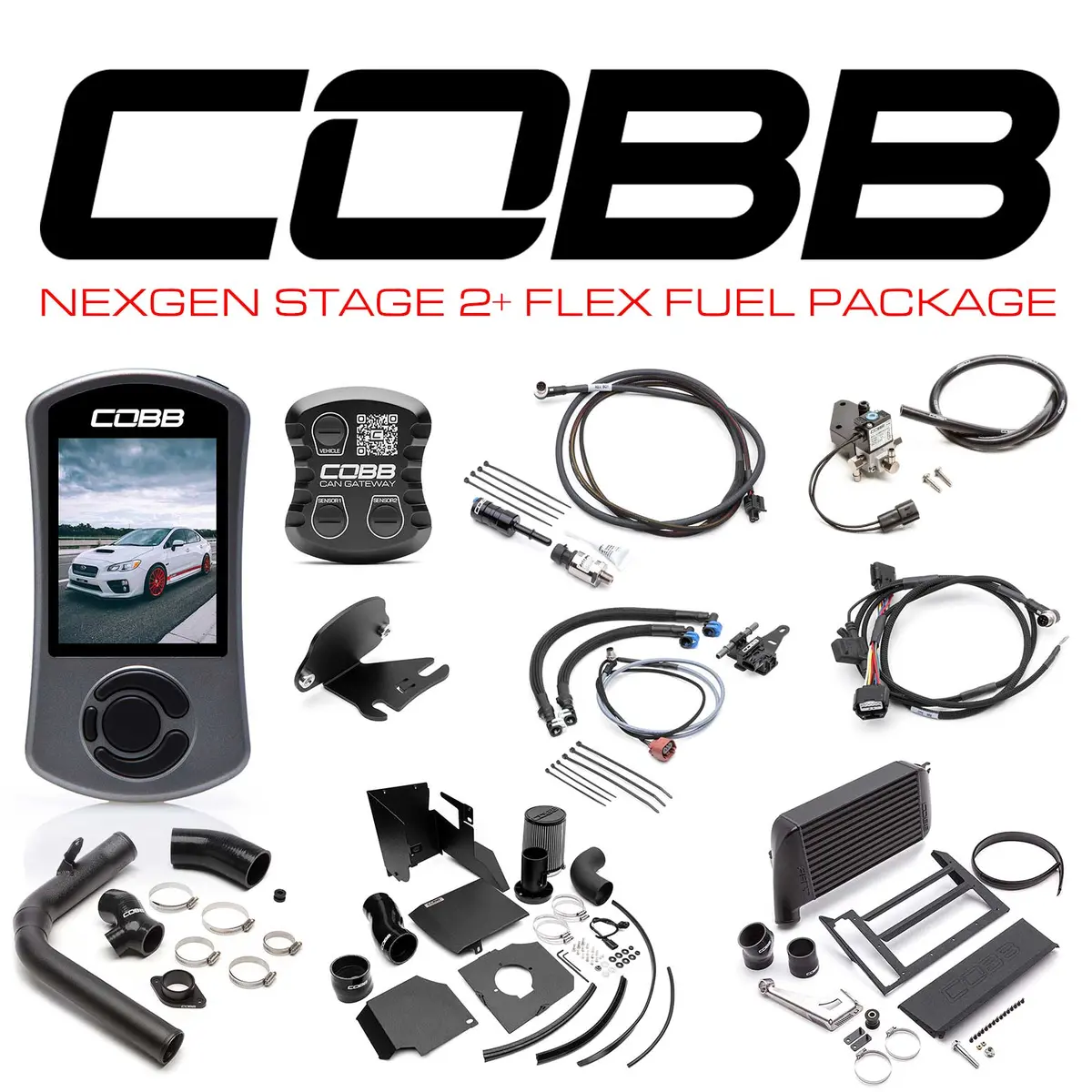 Cobb Subaru Nexgen Stage 2 + Can Flex Fuel Power Package (Sf Intake) Wrx 6Mt 2015-2017 (Black) 1