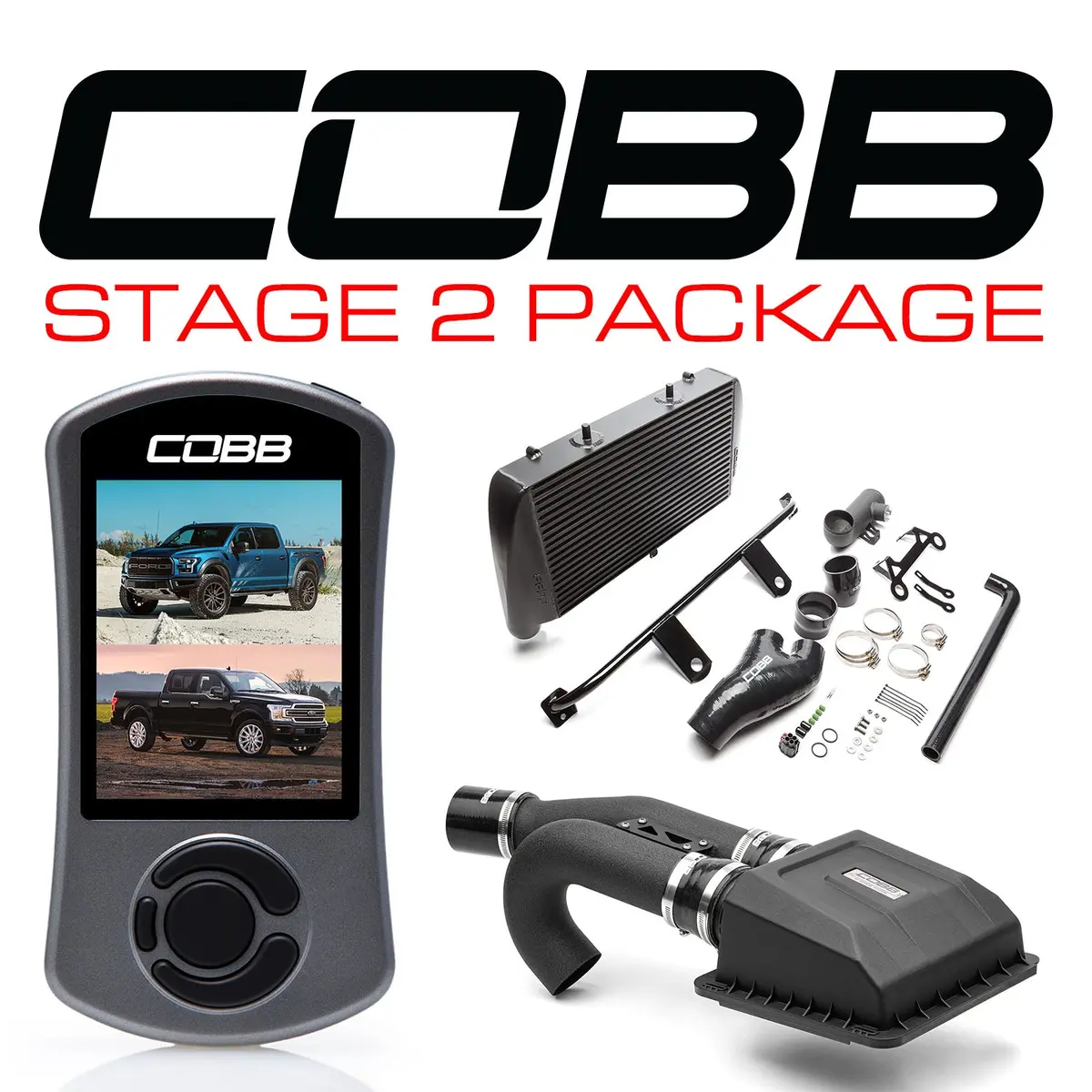 Cobb Ford Stage 2 Power Package Black With Tcm F-150 Ecoboost Raptor / Limited 1