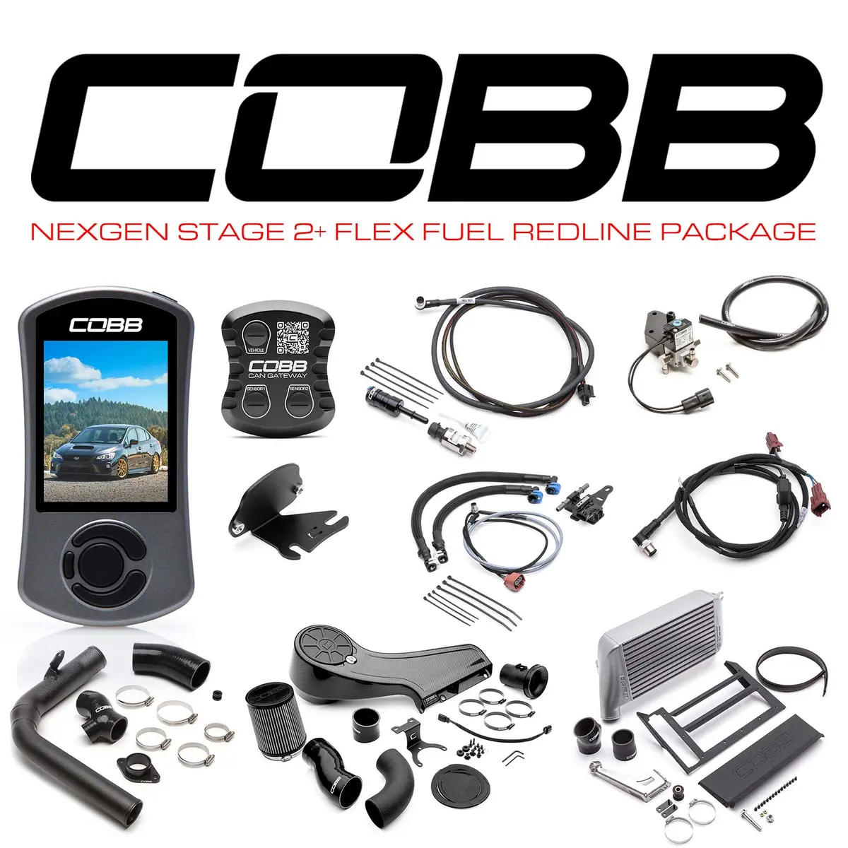 Cobb Subaru Nexgen Stage 2 + Can Flex Fuel Redline Carbon Fiber Power Package Wrx 6Mt 2018-2021 (Silver) 1
