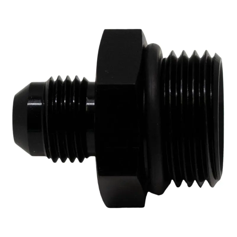 Deatschwerks 10An Orb Male To 6An Male Flare Adapter (Incl O-Ring) - Anodized Matte Black 1