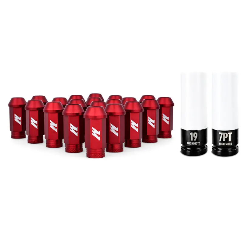 Mishimoto Aluminum Locking Lug Nuts 1/2 X 20 23Pc Set Red 1
