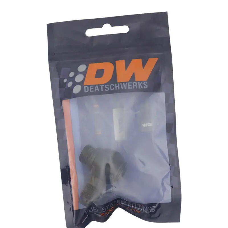 Deatschwerks 6An Orb Male To 6An Male Flare Low Profile 90-Degree Swivel - Anodized Matte Black 2
