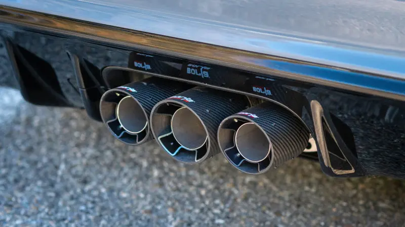 Borla 2023 Honda Civic Type R Mt Atak Catback Exhaust W/ 4In Black Anodized Carbon Fiber Tips 2