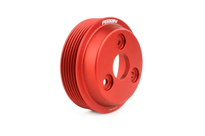 Perrin 22-25 Subaru Wrx / 21-25 Crosstrek / 20-25 Lgt/Obxt/Fxt Lightweight Water Pump Pulley - Red 1