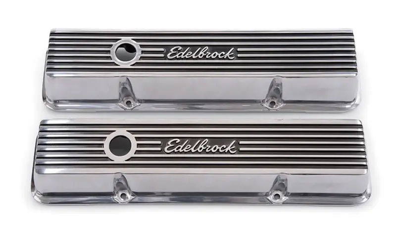 Edelbrock Valve Cover Elite Ii Series Chevrolet 1959-1986 262-400 Ci V8 Low Polished 1