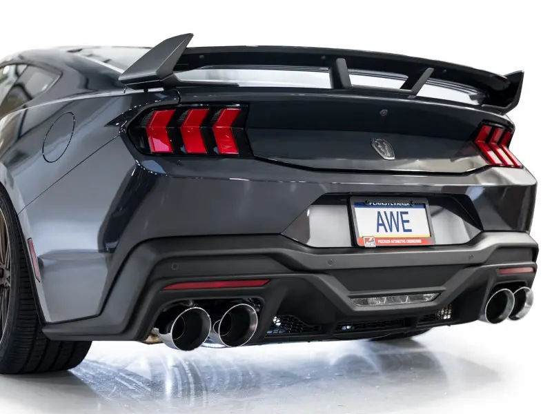 Awe 2024 Ford Mustang Dark Horse S650 Rwd Switchpath Catback Exhaust W/ Quad Chrome Silver Tips 2