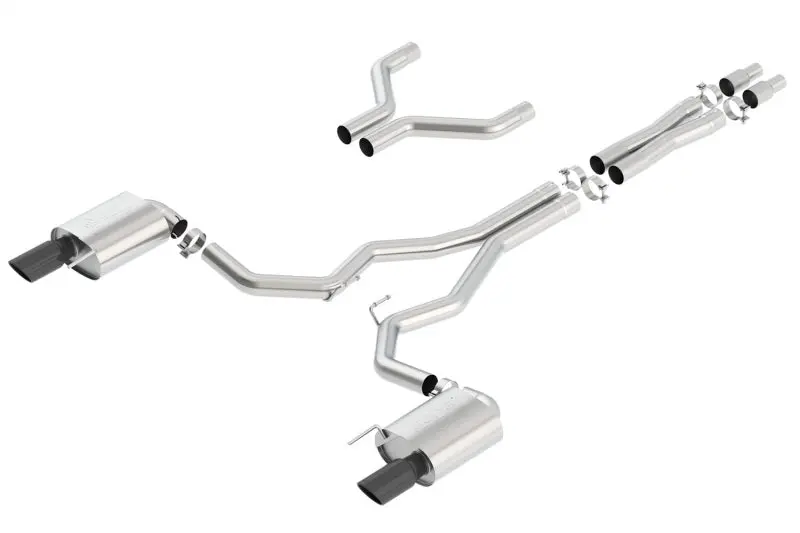 Borla Atak Cat-Back 15-17 Ford Mustang Gt 5.0L V8 Mt/At 3In Pipe 4In Black Chrome Tips 1