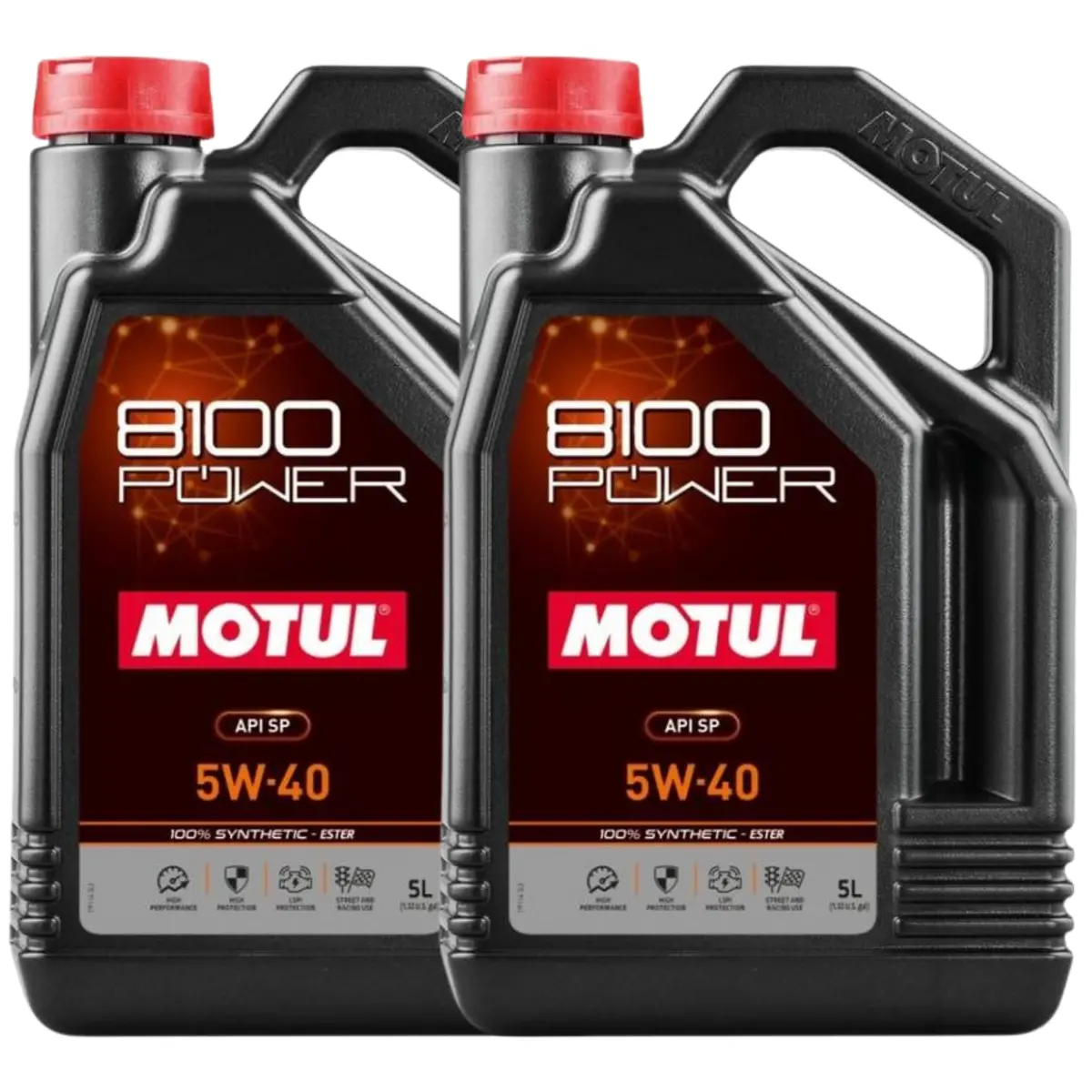Motul 8100 Power 5W-40 Full Synthetic (Ester) Motor Oil – 5 Liter (111809 / Mot-111809) - 2 Pack 1