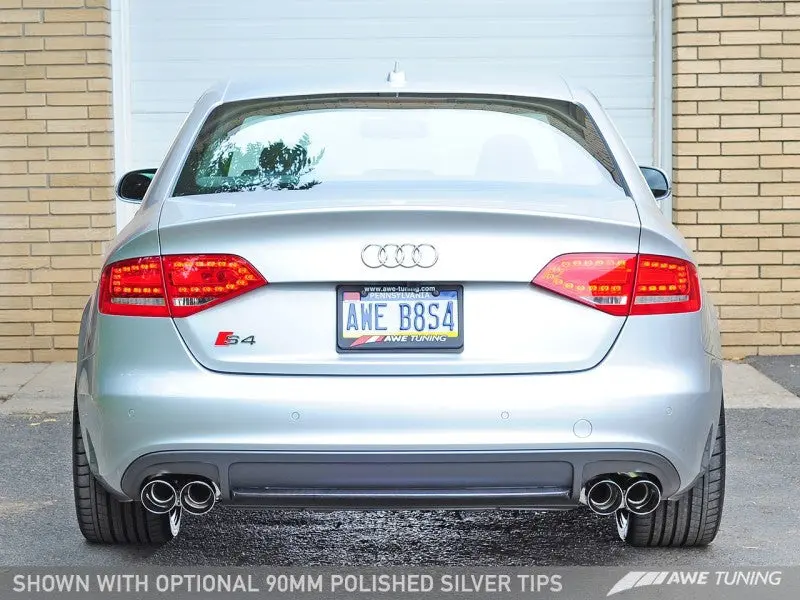 Awe Tuning Audi B8 / B8.5 S4 3.0T Track Edition Exhaust - Chrome Silver Tips (90Mm) 2
