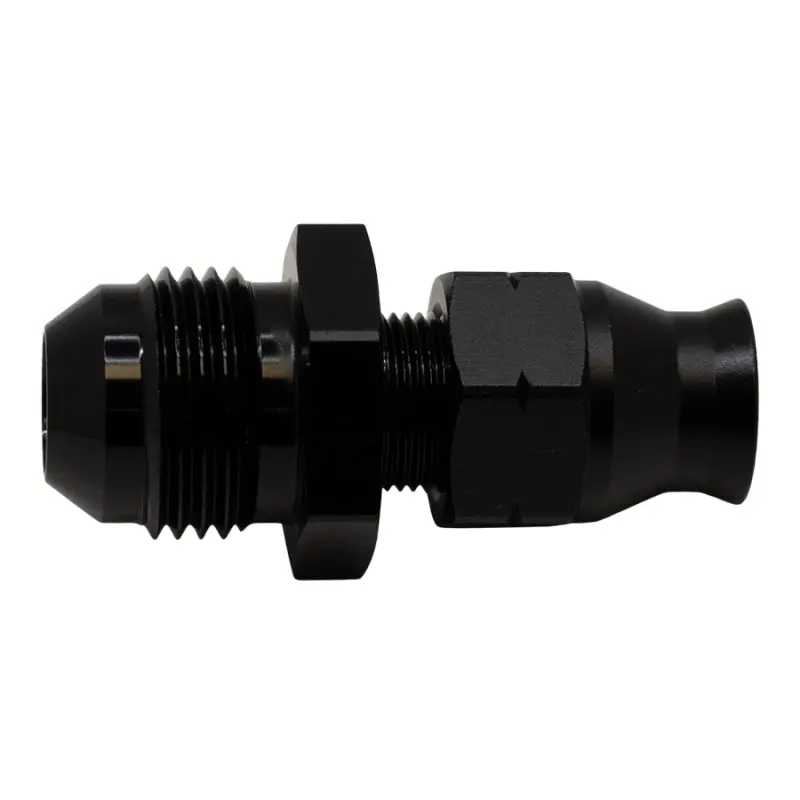 Deatschwerks 8An Male Flare To 5/16In Hardline Compression Adapter - Anodized Matte Black 1