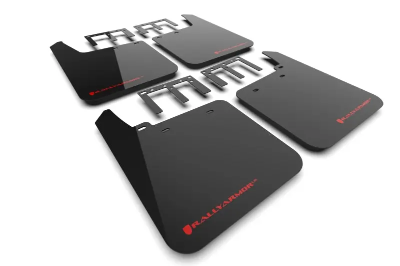 Rally Armor 19-25 Gmc Sierra 1500 At4 Black Ur Mud Flap W/ Red Logo 1