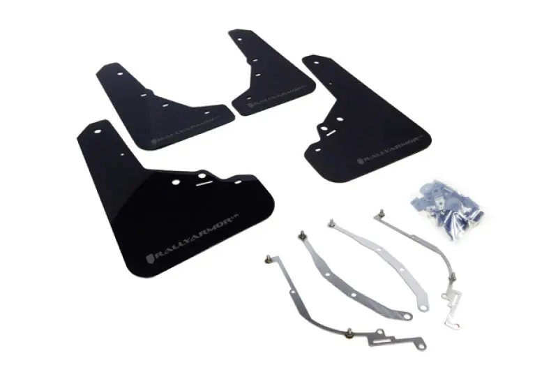 Rally Armor 12-18 Fiat 500 Black Ur Mud Flap W/Grey Logo 1