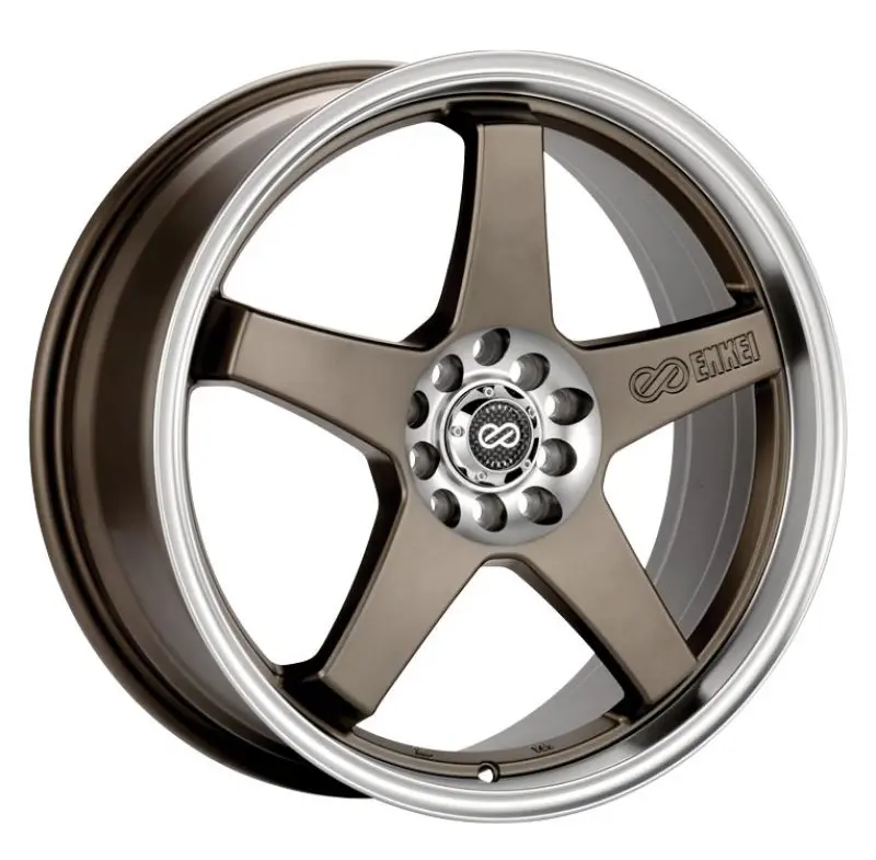 Enkei Ev5 17X7 5X100/114.3 38Mm Offset 72.6 Bolt Diameter Matte Bronze W/ Machined Lip Wheel 1