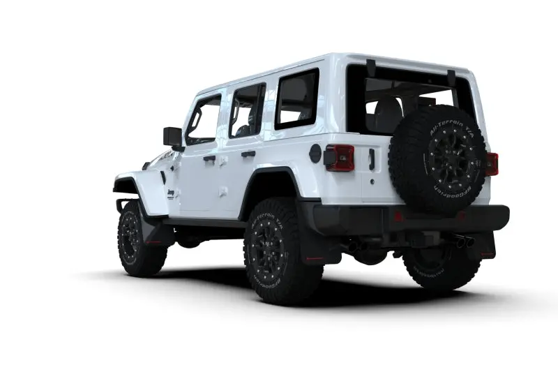 Rally Armor 2018+ Jeep Wrangler Rubicon Jl Black Ur Mud Flap W/ Red Logo 2