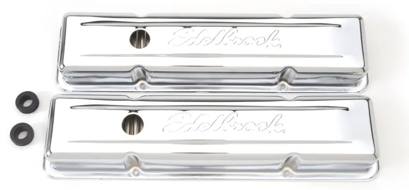 Edelbrock Valve Cover Signature Series Chevrolet 1959-1986 262-400 Ci V8 Low Chrome 2
