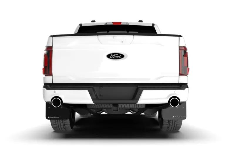 Rally Armor 21-25 Ford F-150 (Excl. Raptor) Black Ur Mud Flap W/White Logo 2