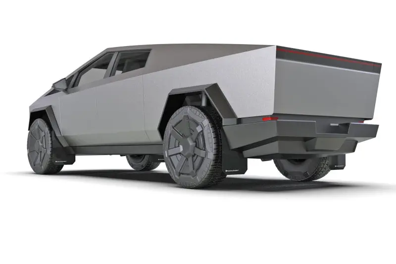 Rally Armor 24-25 Tesla Cybertruck Black Ur Mud Flap Metallic Black Logo 1