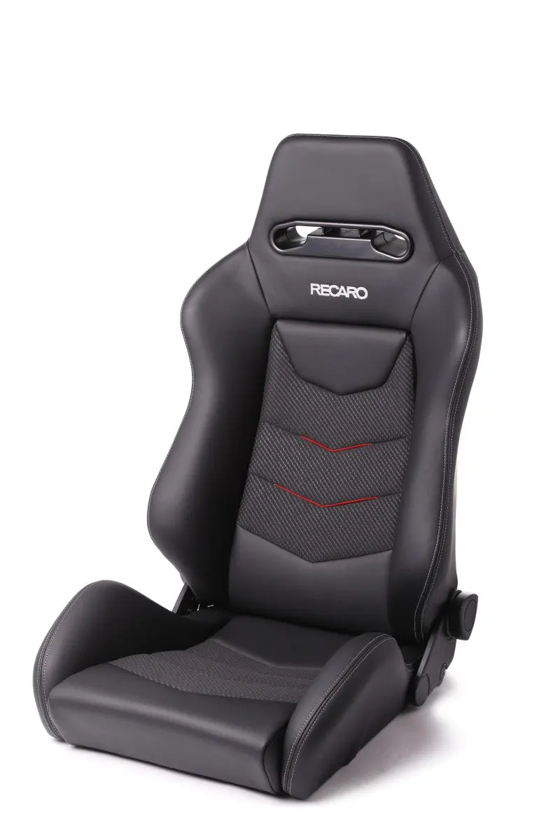 Recaro Speed V Driver Seat - Black Leather/Red Suede Accent 1
