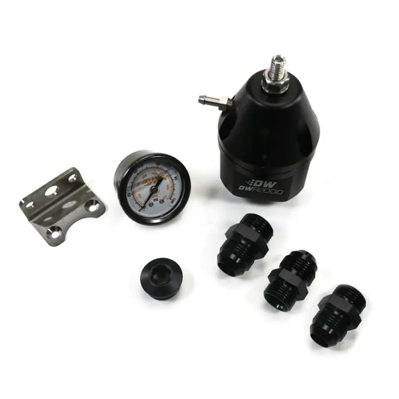 Deatschwerks Dwr2000 Afpr + Pressure Gauge + 10An Fittings - Anodized Black 1