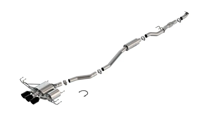 Borla 2023 Honda Civic Type R Mt Atak Catback Exhaust W/ 4In Ceramic Black Tips 1