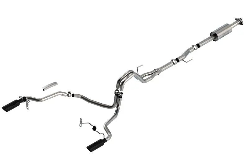 Borla F-150 2021 2.7L/3.5L 4Dr Cc Sb Ec Stb Lar/Kingr/Plnum/Ltd 3/2.25 Sre Cb S-Type Blk Chr Tips 1