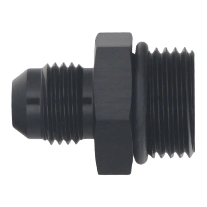Deatschwerks 8An Orb Male To 6An Male Flare Adapter (Incl O-Ring) - Anodized Matte Black 1
