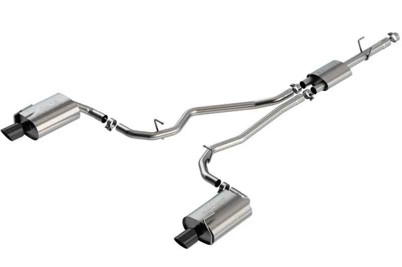 Borla 2020 Ford Explorer Limited Ecoboost 2.3L 2.25In S-Type Exhaust - Black Chrome Tips 1