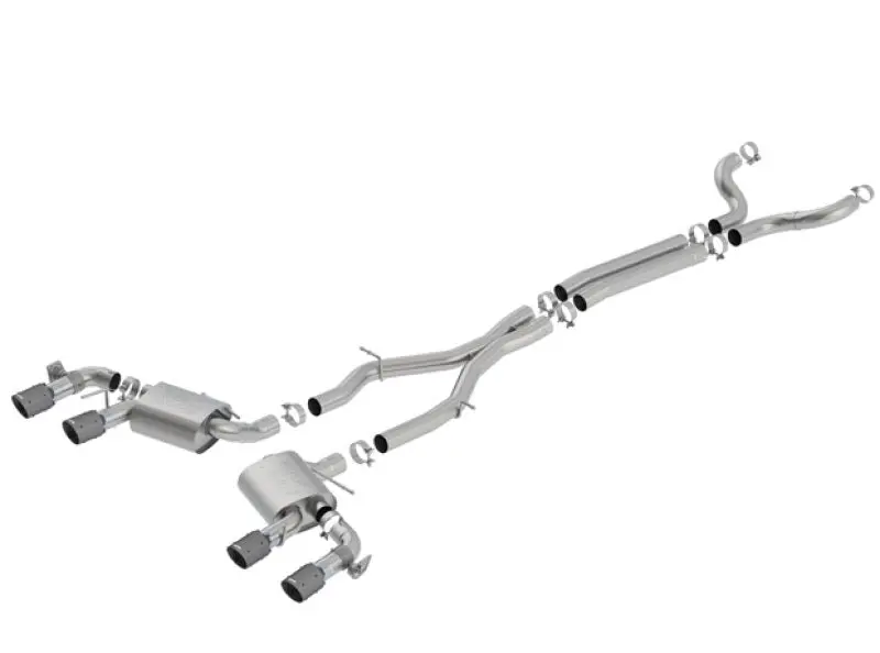 Borla 17-18 Chevrolet Camaro Zl1 6.2L V8 Atak Catback Exhaust W/ Dual Mode Valves Cf Black Anod 1