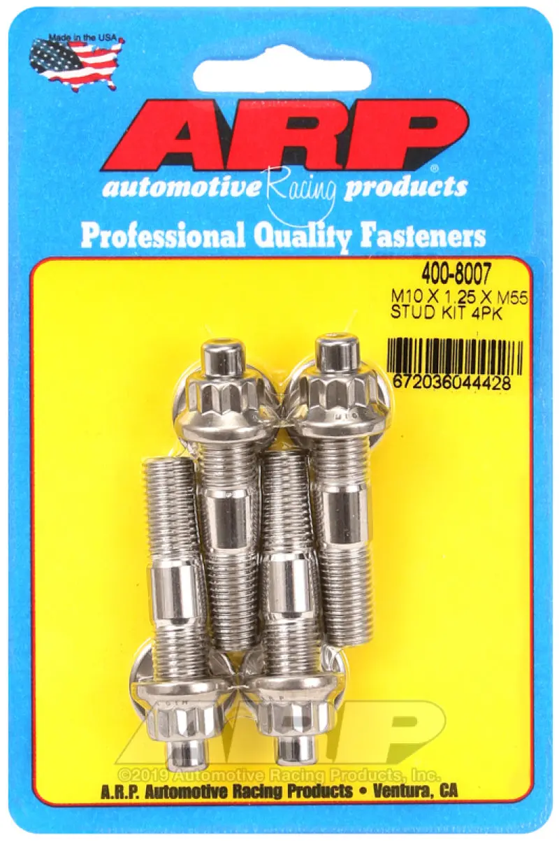 Arp M10 X 1.25 X 55Mm Broached 4 Piece Stud Kit 1